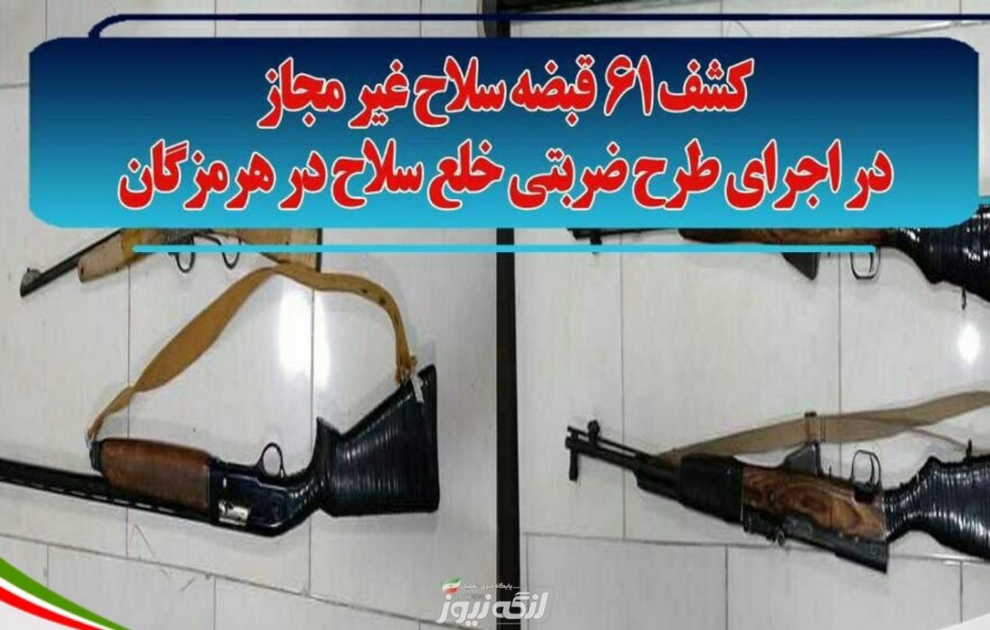 کشف ۶۱ قبضه سلاح غیر مجاز در اجرای طرح ضربتی خلع سلاح در هرمزگان